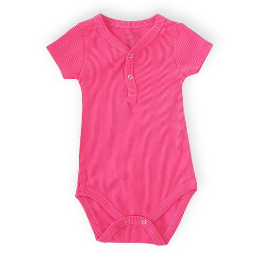 Basic Pink Baby Girl Body-Basic, Body, Bodysuit, Catgirl, Creeper, Girl, Onesie, Pink, Plain, Short Sleeve, Simple, SS23-Fuar Baby-[Too Twee]-[Tootwee]-[baby]-[newborn]-[clothes]-[essentials]-[toys]-[Lebanon]