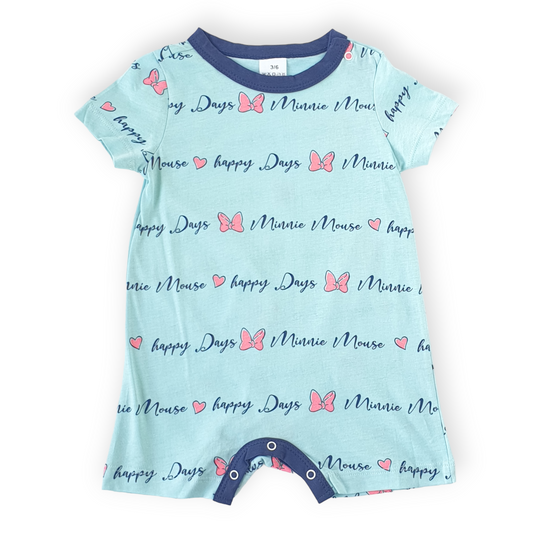 Happy Days Blue Romper-Blue, Catgirl, Catromper, Girl, Minnie Mouse, Romper, Short Sleeve, SS23-Fuar Baby-[Too Twee]-[Tootwee]-[baby]-[newborn]-[clothes]-[essentials]-[toys]-[Lebanon]