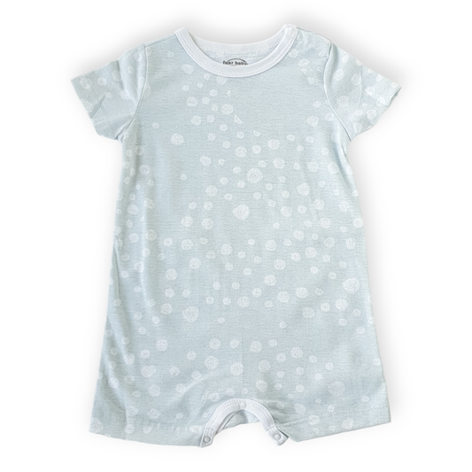 Light Blue Unisex Romper with Bubbles-Blue, Boy, Bubbles, Catboy, Catgirl, Catromper, Catunisex, Girl, Light Blue, Romper, Short Sleeve, SS23, White-Fuar Baby-[Too Twee]-[Tootwee]-[baby]-[newborn]-[clothes]-[essentials]-[toys]-[Lebanon]
