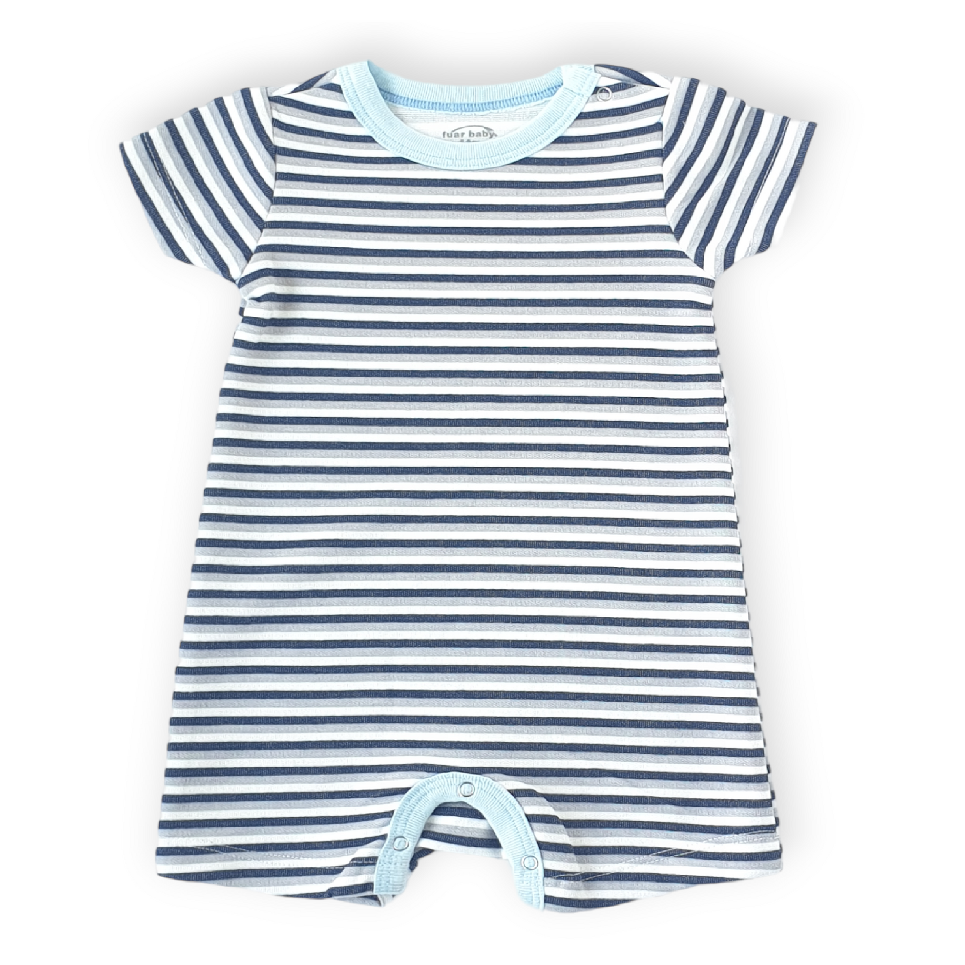 Grey Navy White Striped Unisex Romper