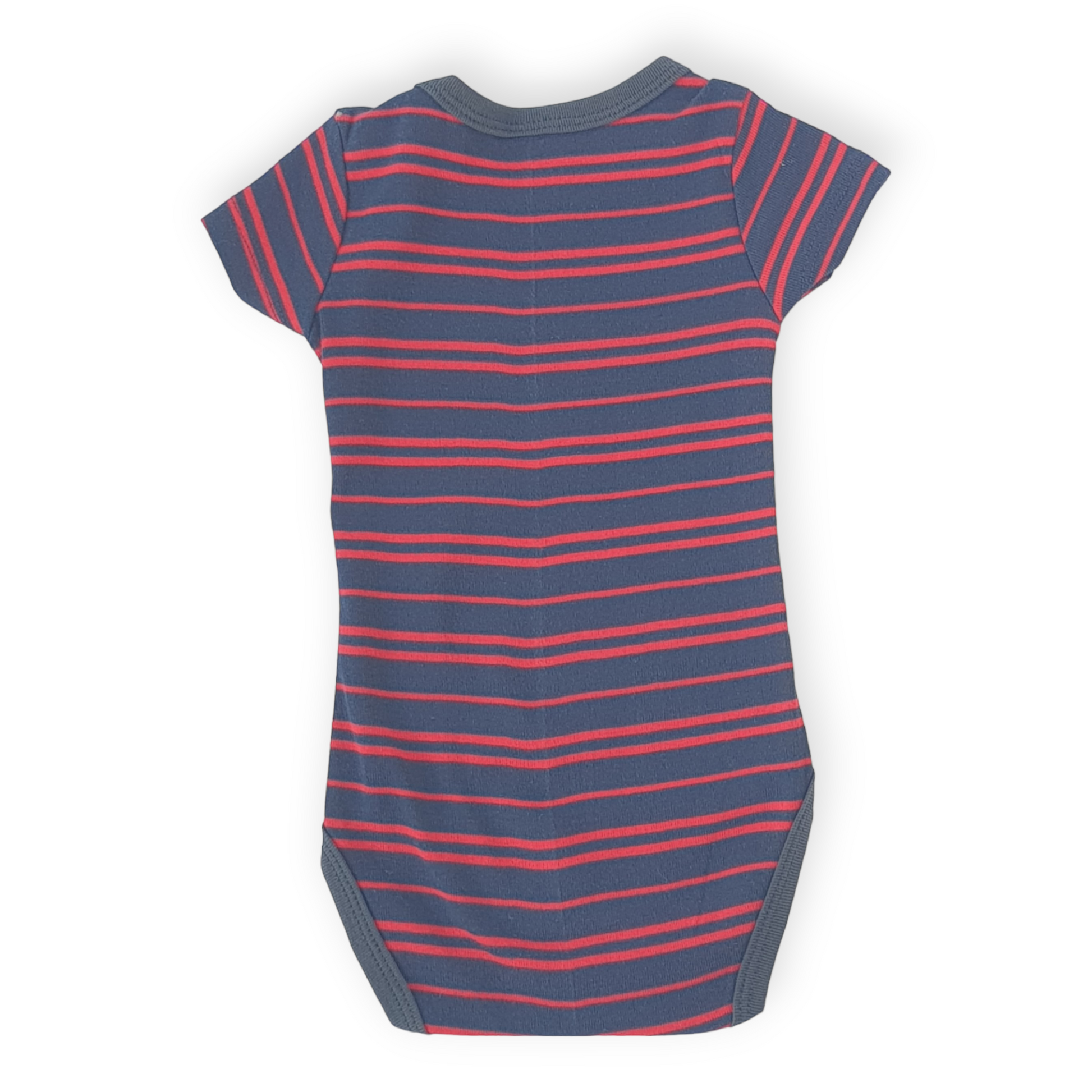Navy and Red Striped Unisex Body-Blue, Body, Bodysuit, Boy, Catboy, Catgirl, Catunisex, Creeper, Girl, Navy, Onesie, Red, Short Sleeve, SS23-Fuar Baby-[Too Twee]-[Tootwee]-[baby]-[newborn]-[clothes]-[essentials]-[toys]-[Lebanon]