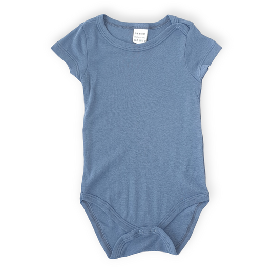 Thin Summer Blue Basic Unisex Body-Basic, Blue, Body, Bodysuit, Boy, Catboy, Catgirl, Catunisex, Creeper, Girl, Onesie, Short Sleeve, SS23, Thin-Fuar Baby-[Too Twee]-[Tootwee]-[baby]-[newborn]-[clothes]-[essentials]-[toys]-[Lebanon]