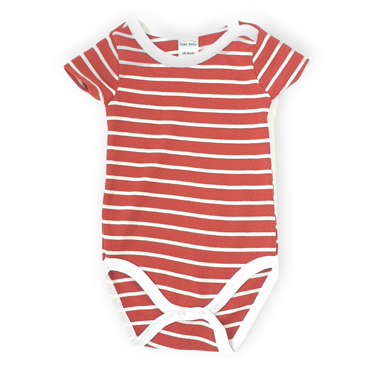 Maroon and White Striped Unisex Body-Body, Bodysuit, Boy, Catboy, Catgirl, Catunisex, Creeper, Girl, Maroon, Onesie, Red, Short Sleeve, SS23, White-Fuar Baby-[Too Twee]-[Tootwee]-[baby]-[newborn]-[clothes]-[essentials]-[toys]-[Lebanon]
