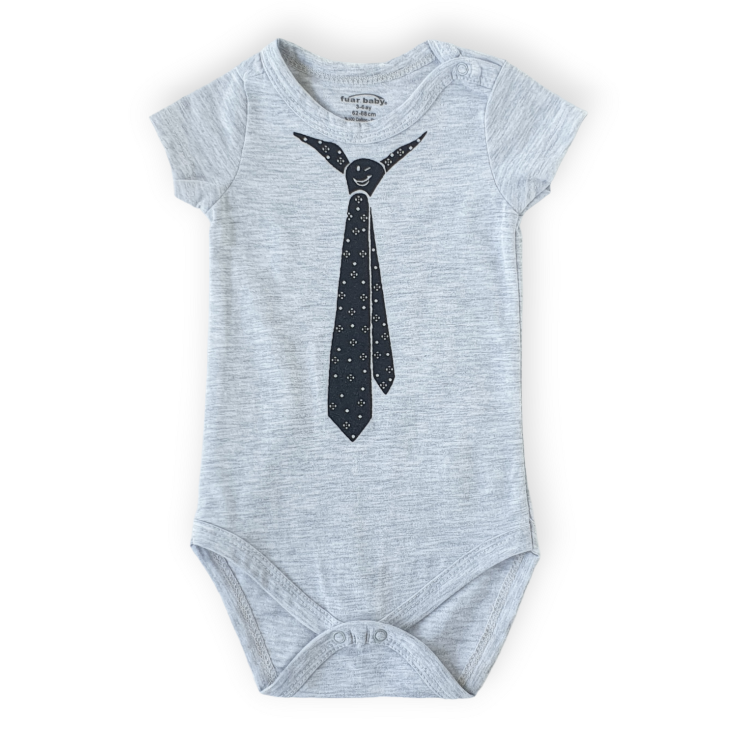 Little Man Tie Baby Boy Body-Black, Body, Bodysuit, Boy, Catboy, Creeper, Grey, Onesie, Short Sleeve, SS23, Tie-Fuar Baby-[Too Twee]-[Tootwee]-[baby]-[newborn]-[clothes]-[essentials]-[toys]-[Lebanon]