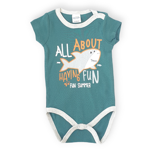 All About Having Fun Green Body-Body, Bodysuit, Boy, Catboy, Catgirl, Catunisex, Creeper, Fun, Girl, Green, Onesie, Shark, Short Sleeve, SS23, Summer-Fuar Baby-[Too Twee]-[Tootwee]-[baby]-[newborn]-[clothes]-[essentials]-[toys]-[Lebanon]