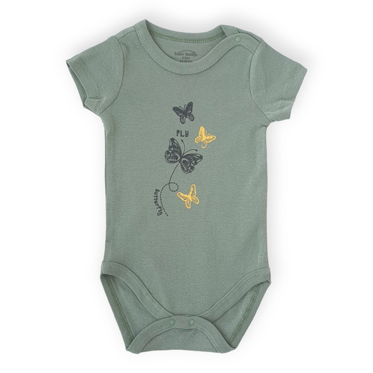 Fly Butterfly Olive Green Body-Body, Bodysuit, Butterfly, Catgirl, Creeper, Fly, Girl, Green, Onesie, SS23-Fuar Baby-[Too Twee]-[Tootwee]-[baby]-[newborn]-[clothes]-[essentials]-[toys]-[Lebanon]
