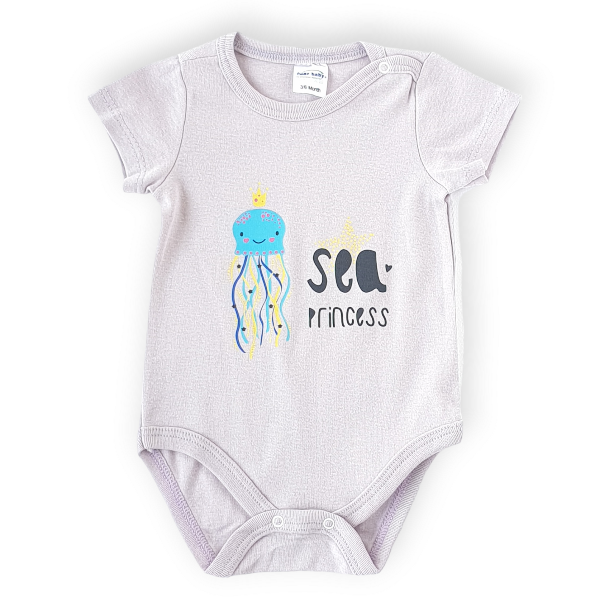 Sea Princess Body-Body, Bodysuit, Catgirl, Creeper, Girl, Jellyfish, Onesie, Pink, Princess, Sea, Short Sleeve, SS23, Star-Fuar Baby-[Too Twee]-[Tootwee]-[baby]-[newborn]-[clothes]-[essentials]-[toys]-[Lebanon]