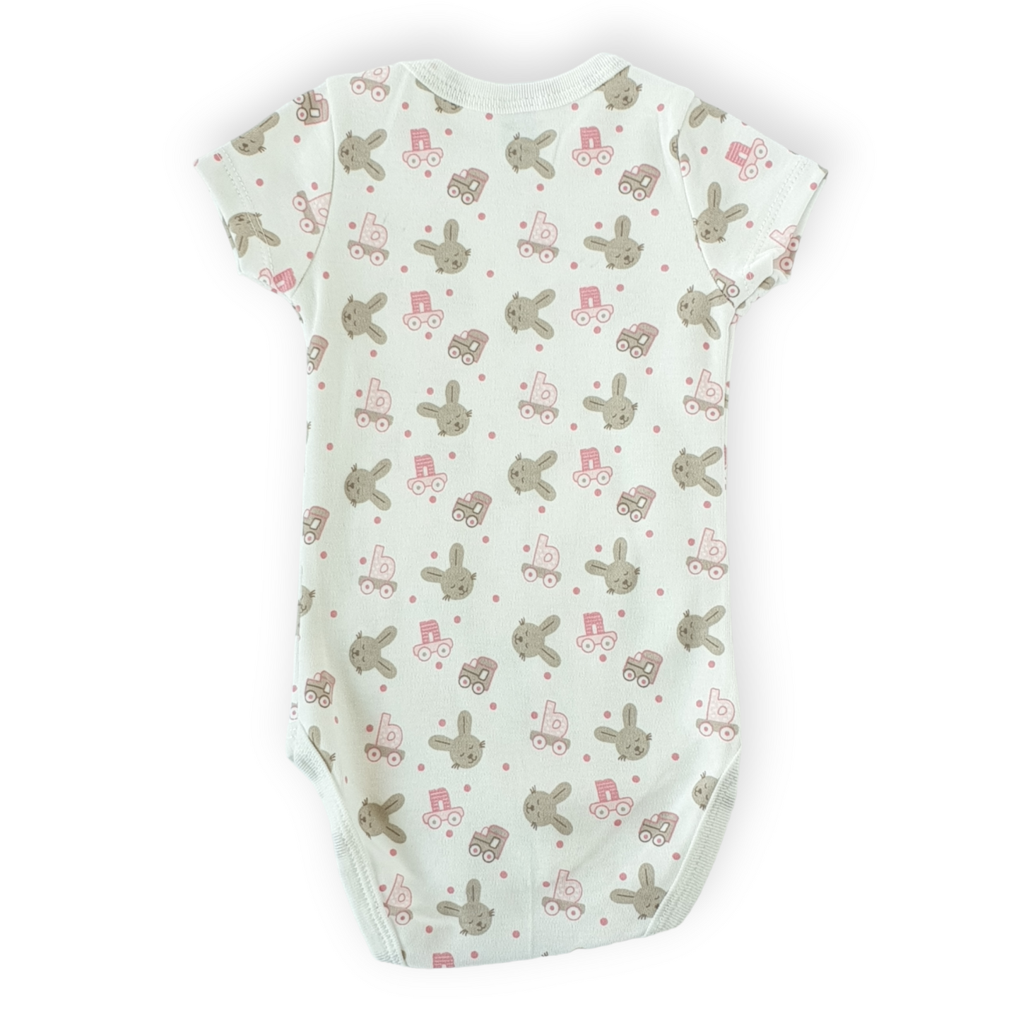 Pink Bunny Baby Girl Body-Body, Bodysuit, Catgirl, Creeper, Girl, Onesie, Pink, Short Sleeve, SS23, White-Fuar Baby-[Too Twee]-[Tootwee]-[baby]-[newborn]-[clothes]-[essentials]-[toys]-[Lebanon]