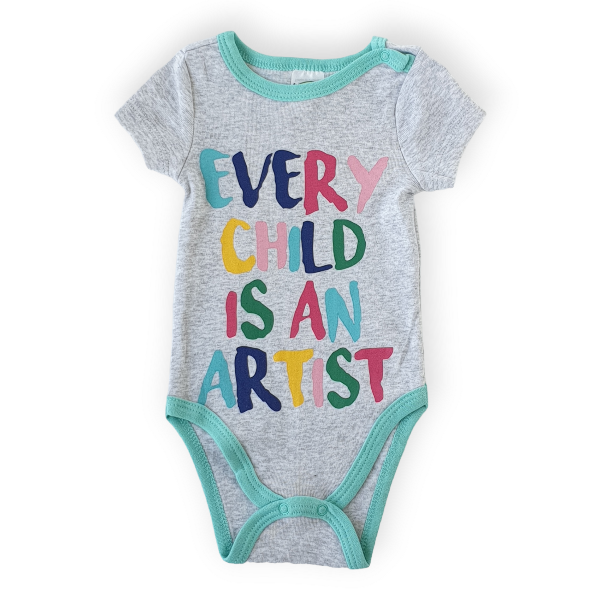 Every Child Is an Artist Unisex Body-Art, Artist, Body, Bodysuit, Boy, Catboy, Catgirl, Catunisex, Child, Creeper, Girl, Grey, Onesie, Short Sleeve, SS23-Fuar Baby-[Too Twee]-[Tootwee]-[baby]-[newborn]-[clothes]-[essentials]-[toys]-[Lebanon]