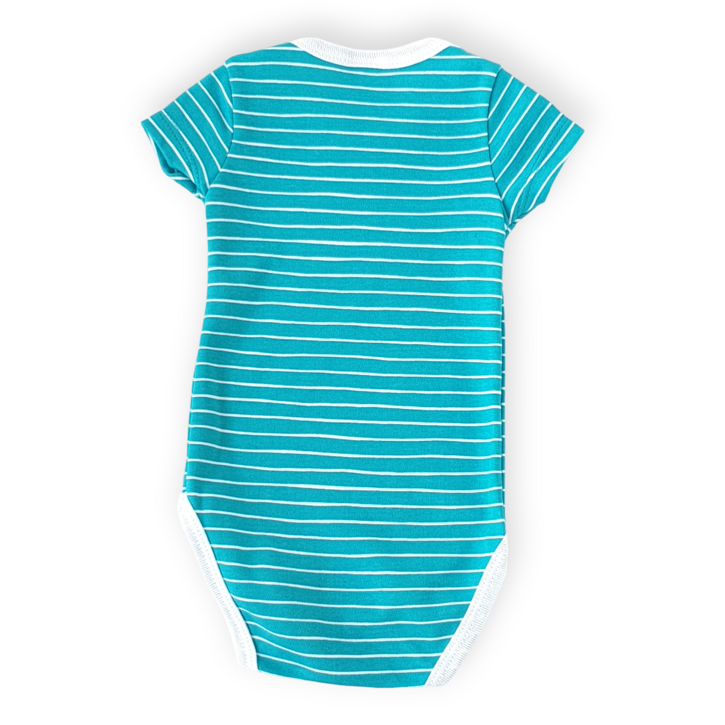 Cyan Striped Unisex Body-Body, Bodysuit, Boy, Catboy, Catgirl, Catunisex, Creeper, Cyan, Girl, Onesie, Short Sleeve, SS23, Striped, Stripes-Fuar Baby-[Too Twee]-[Tootwee]-[baby]-[newborn]-[clothes]-[essentials]-[toys]-[Lebanon]