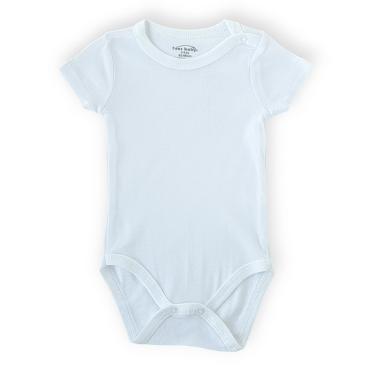 Basic Off-White Unisex Body-Basic, Body, Bodysuit, Boy, Catboy, Catgirl, Catunisex, Creeper, Girl, Onesie, Plain, Short Sleeve, Simple, SS23, White-Fuar Baby-[Too Twee]-[Tootwee]-[baby]-[newborn]-[clothes]-[essentials]-[toys]-[Lebanon]