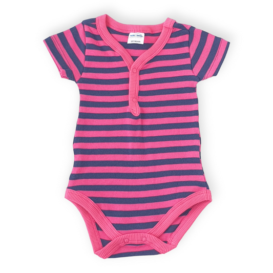 Striped Pink and Black Body-Basic, Body, Bodysuit, Boy, Catboy, Catgirl, Catunisex, Creeper, Girl, Onesie, Plain, Short Sleeve, Simple, SS23, White-Fuar Baby-[Too Twee]-[Tootwee]-[baby]-[newborn]-[clothes]-[essentials]-[toys]-[Lebanon]