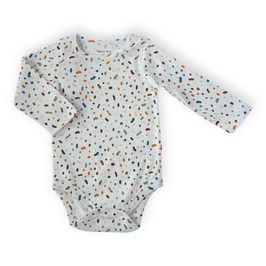 Organic Cotton Multicolored Spots Body-Blue, Body, Bodysuit, Boy, Catboy, Catgirl, Catunisex, Creeper, Girl, Long sleeve, Multicolor, Off-white, Onesie, Orange, SS23, White-Mother Love-[Too Twee]-[Tootwee]-[baby]-[newborn]-[clothes]-[essentials]-[toys]-[Lebanon]