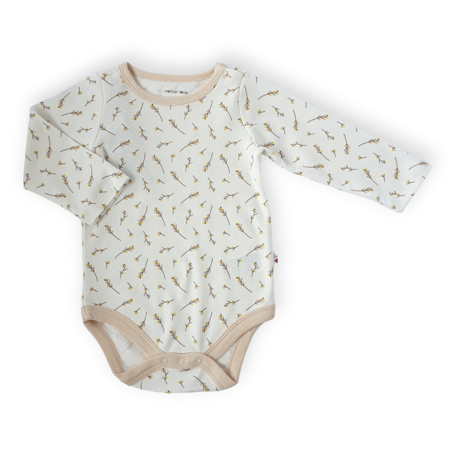Organic Cotton Twigs Long Sleeve Body-Body, Bodysuit, Boy, Catboy, Catgirl, Catunisex, Creeper, Girl, Long sleeve, Off-white, Onesie, SS23, Twigs-Mother Love-[Too Twee]-[Tootwee]-[baby]-[newborn]-[clothes]-[essentials]-[toys]-[Lebanon]