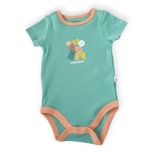 Learning Shapes Colorful Body-Blue, Body, Bodysuit, Boy, Catboy, Catgirl, Catunisex, Creeper, Girl, Onesie, Short Sleeve, SS23, White-Mother Love-[Too Twee]-[Tootwee]-[baby]-[newborn]-[clothes]-[essentials]-[toys]-[Lebanon]