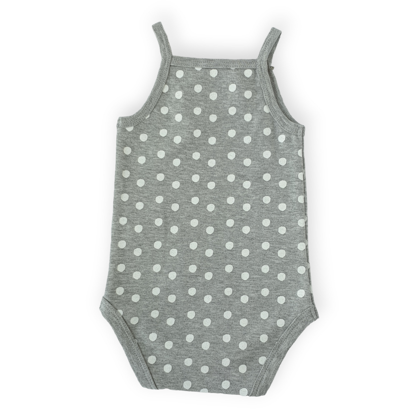 Grey Dotted Baby Girl Body-Body, Bodysuit, Catgirl, Creeper, Dots, Girl, Grey, Onesie, SS23, Straps, White-Mother Love-[Too Twee]-[Tootwee]-[baby]-[newborn]-[clothes]-[essentials]-[toys]-[Lebanon]
