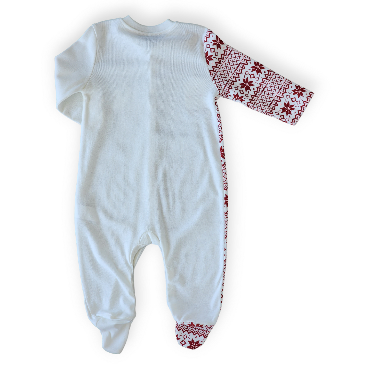 Wintery Pattern Moon and Stars Jumpsuit-Boy, catboy, catgirl, catunisex, Footed, FW23, Girl, Jumpsuit, Long sleeve, Overall, Unisex, Winter-Mother Love-[Too Twee]-[Tootwee]-[baby]-[newborn]-[clothes]-[essentials]-[toys]-[Lebanon]