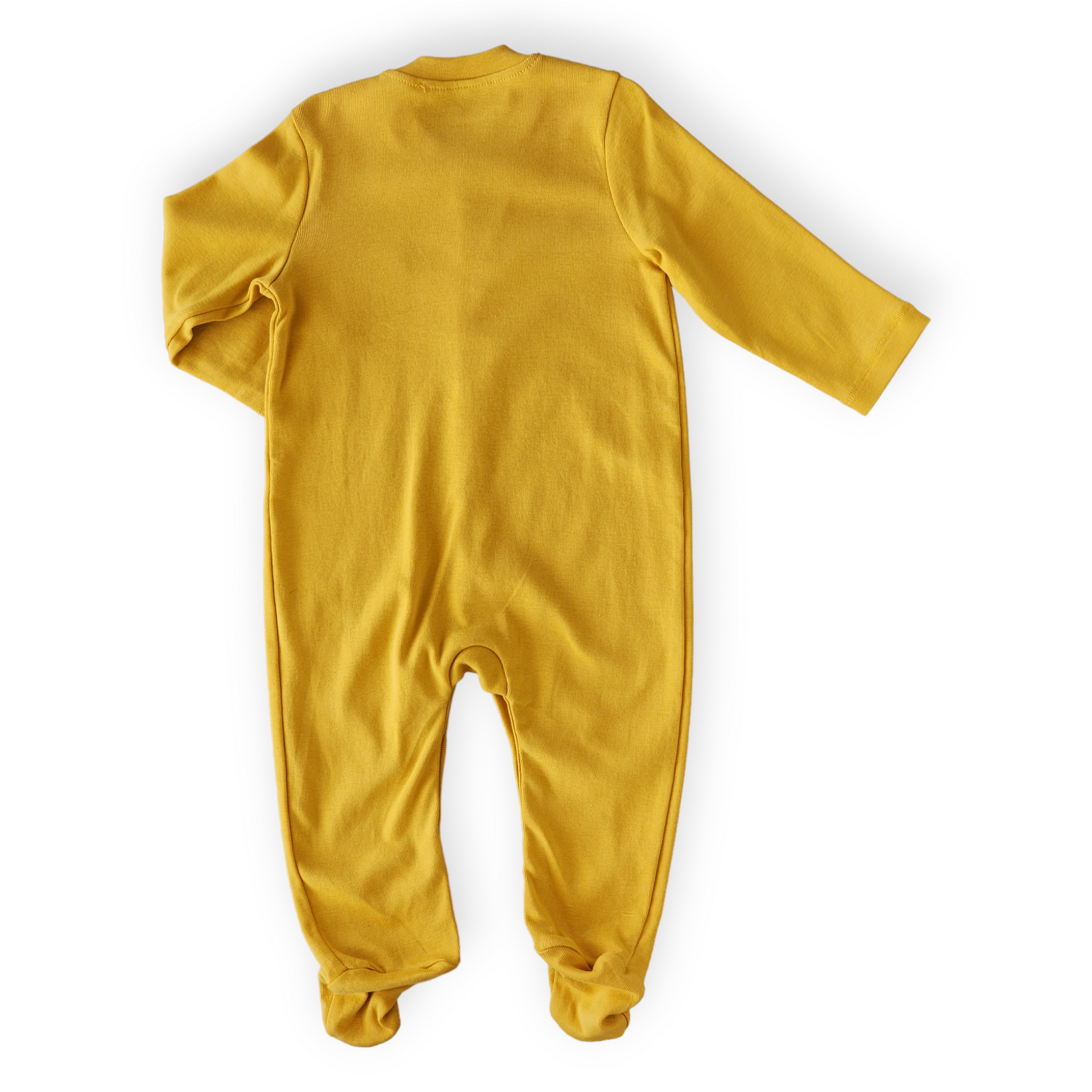 Organic Cotton Basic Mustard Jumpsuit-Basic, Boy, catboy, catgirl, catunisex, Footed, FW23, Girl, Jumpsuit, Long sleeve, Mustard, Overall, Unisex, Yellow-Mother Love-[Too Twee]-[Tootwee]-[baby]-[newborn]-[clothes]-[essentials]-[toys]-[Lebanon]