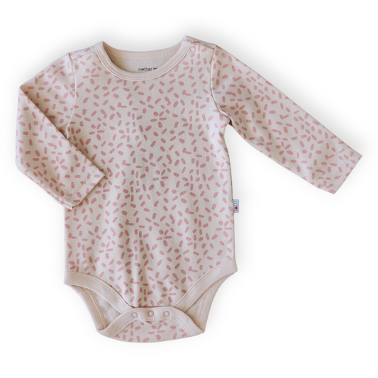 Organic Cotton Ovals Pattern Body-Body, Bodysuit, catgirl, Creeper, Dots, FW23, Girl, Long sleeve, Onesie, Ovals, Pink, Sun-Mother Love-[Too Twee]-[Tootwee]-[baby]-[newborn]-[clothes]-[essentials]-[toys]-[Lebanon]