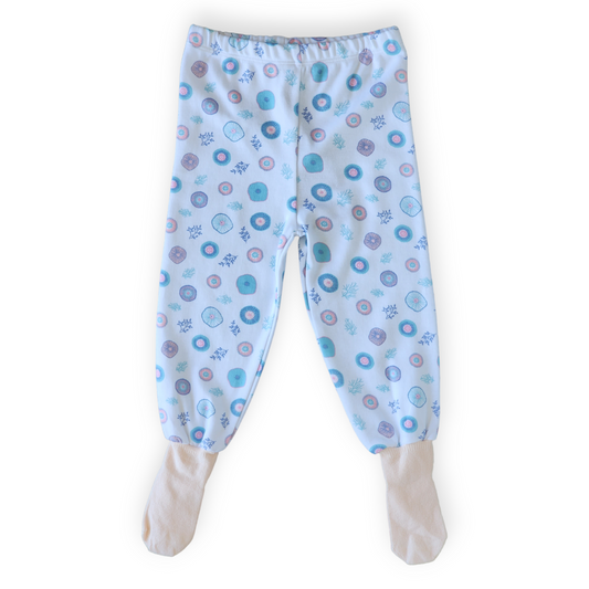 Organic Cotton Coral Plants Pants-catgirl, catpants, Coral, Footed, FW23, Girl, Pants, Pink, Reef, Salmon, Sea-Mother Love-[Too Twee]-[Tootwee]-[baby]-[newborn]-[clothes]-[essentials]-[toys]-[Lebanon]