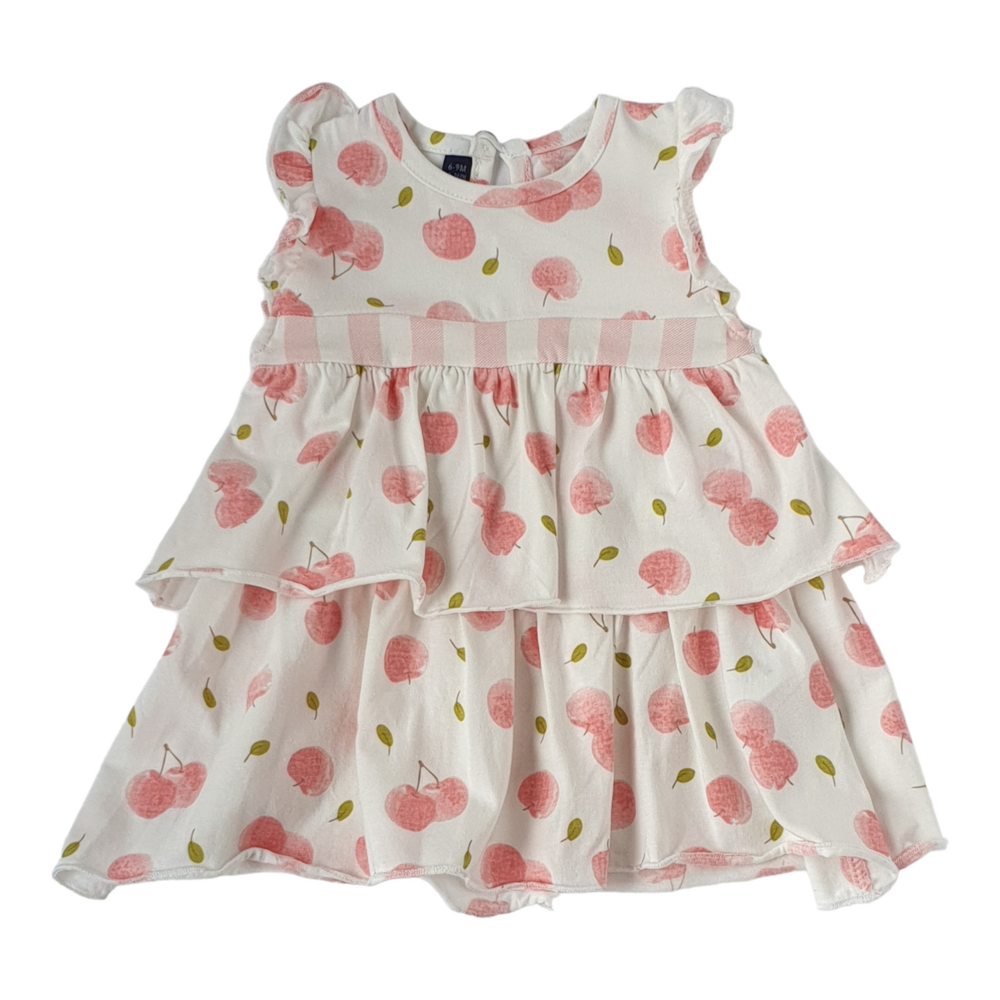 Pink Apples Dress-Apples, Catgirl, Dress, Girl, Pink, Sleeveless, SS23, White-MiniWorld-[Too Twee]-[Tootwee]-[baby]-[newborn]-[clothes]-[essentials]-[toys]-[Lebanon]