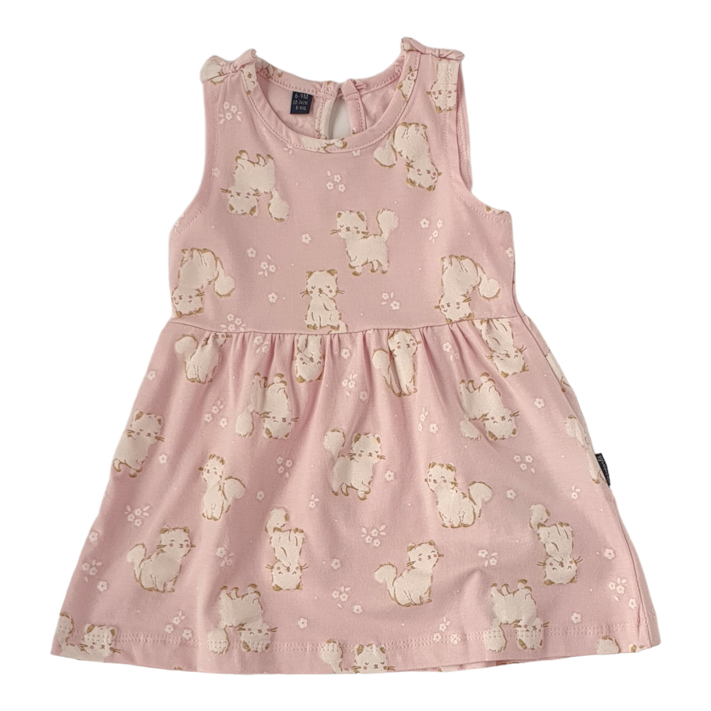 Pink Dress with Cats-Catgirl, Cats, Dress, Girl, Pink, Sleeveless, SS23-MiniWorld-[Too Twee]-[Tootwee]-[baby]-[newborn]-[clothes]-[essentials]-[toys]-[Lebanon]