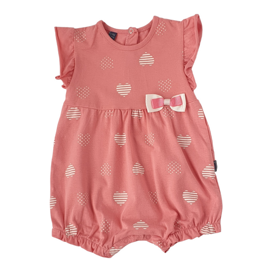 Pink Romper with Hearts-Catgirl, Catromper, Girl, Hearts, Pink, Romper, Sleeveless, SS23-MiniWorld-[Too Twee]-[Tootwee]-[baby]-[newborn]-[clothes]-[essentials]-[toys]-[Lebanon]