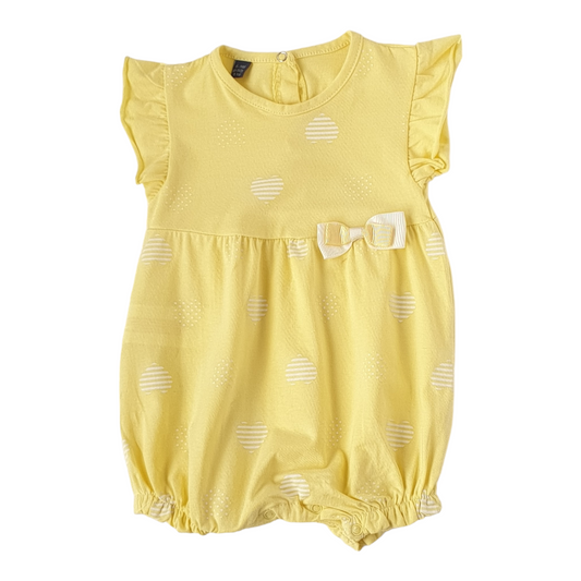 Yellow Romper with Hearts-Catgirl, Catromper, Girl, Hearts, Romper, Sleeveless, SS23, Yellow-MiniWorld-[Too Twee]-[Tootwee]-[baby]-[newborn]-[clothes]-[essentials]-[toys]-[Lebanon]