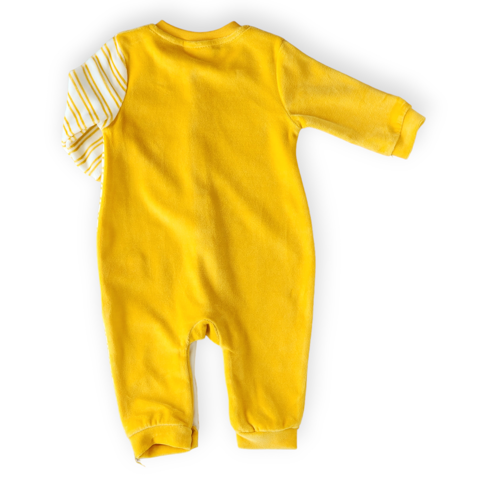 The Cool Bear Yellow Velour Jumpsuit-Bear, Boy, catboy, catgirl, catunisex, Cool, FW23, Girl, Jumpsuit, Long Sleeve, Unfooted, Unisex, Velour, Yellow-MiniWorld-[Too Twee]-[Tootwee]-[baby]-[newborn]-[clothes]-[essentials]-[toys]-[Lebanon]