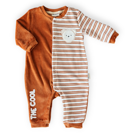 The Cool Bear Brown Velour Jumpsuit