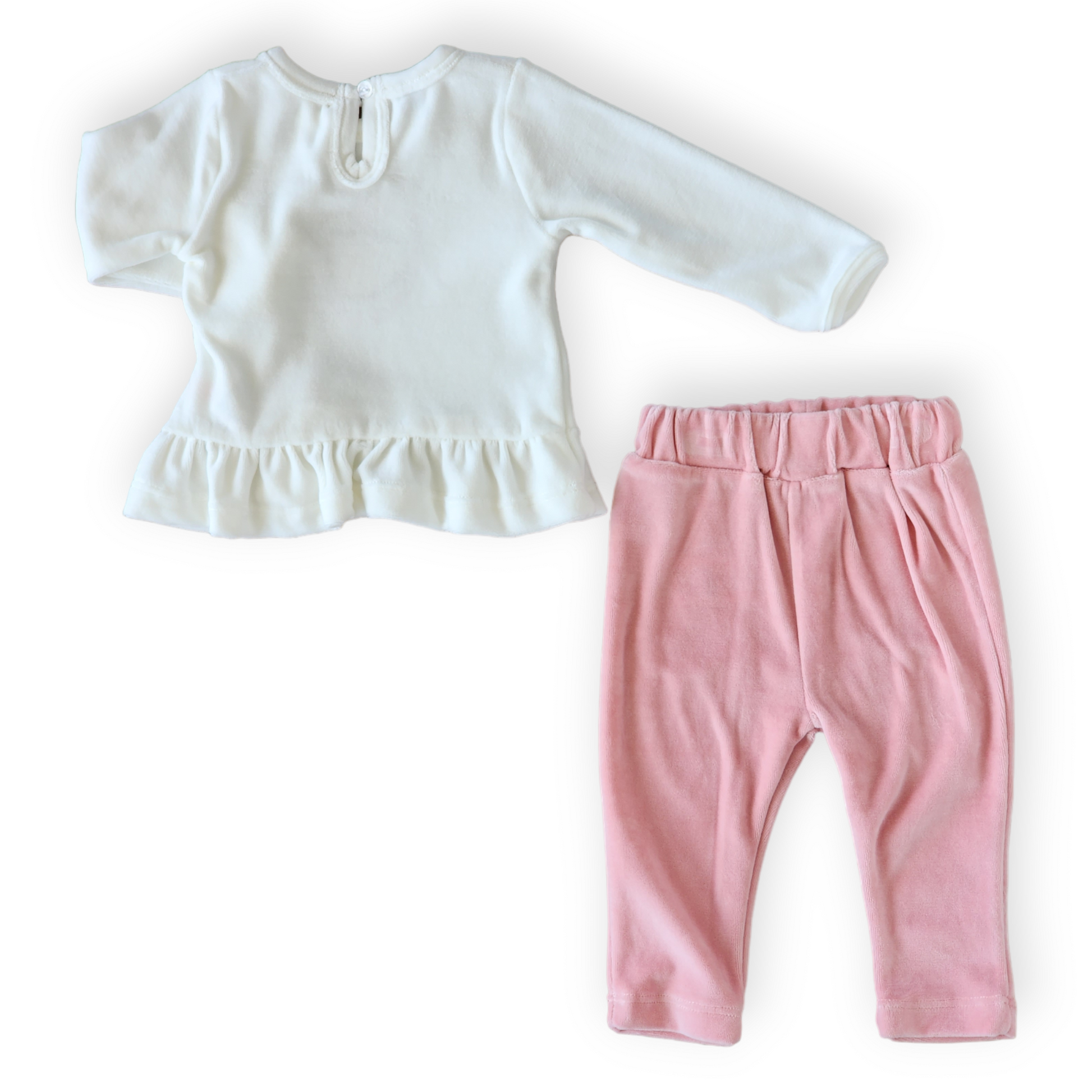 Baby Love Velour Set-Bear, Bow Tie, catgirl, catset2pcs, FW23, Girl, Hearts, Long Sleeve, Pants, Pink, Set, Tie, Top, Unfooted, Velour-MiniWorld-[Too Twee]-[Tootwee]-[baby]-[newborn]-[clothes]-[essentials]-[toys]-[Lebanon]