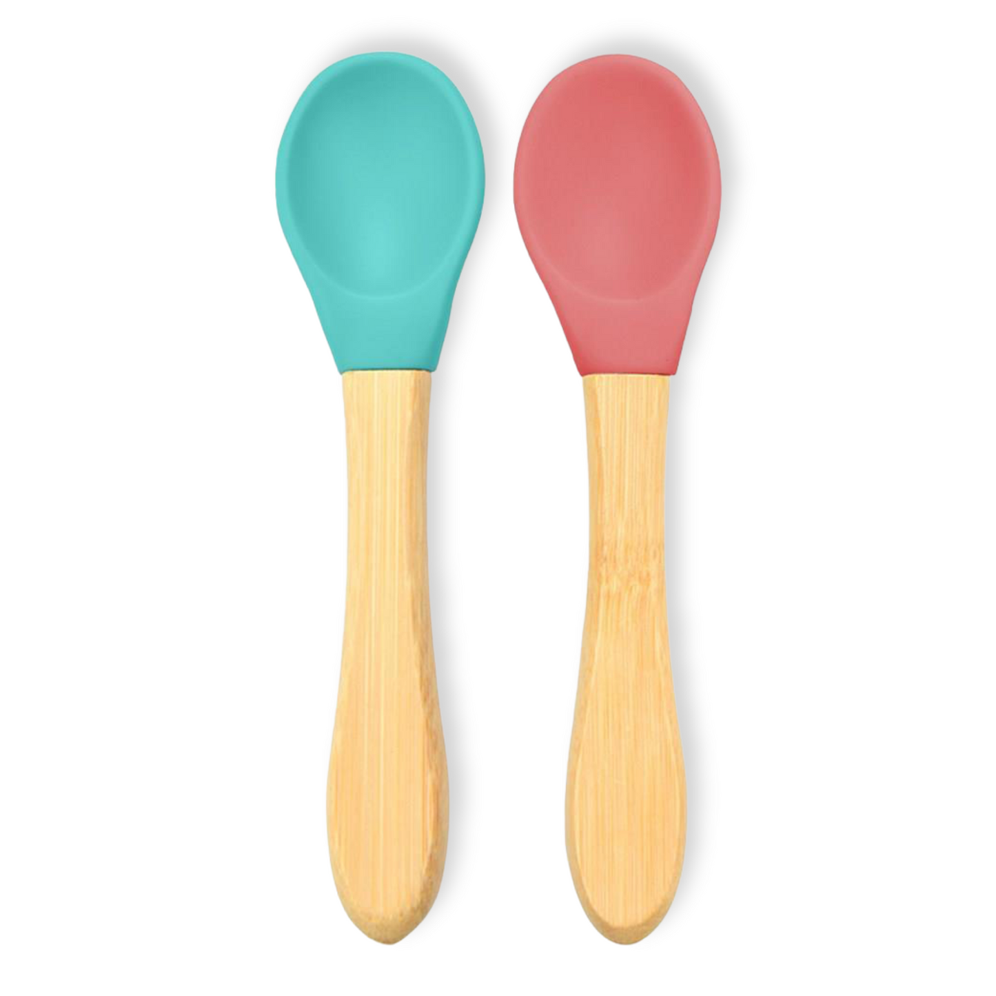 Silicone Spoon with Wooden Handles (2pcs)