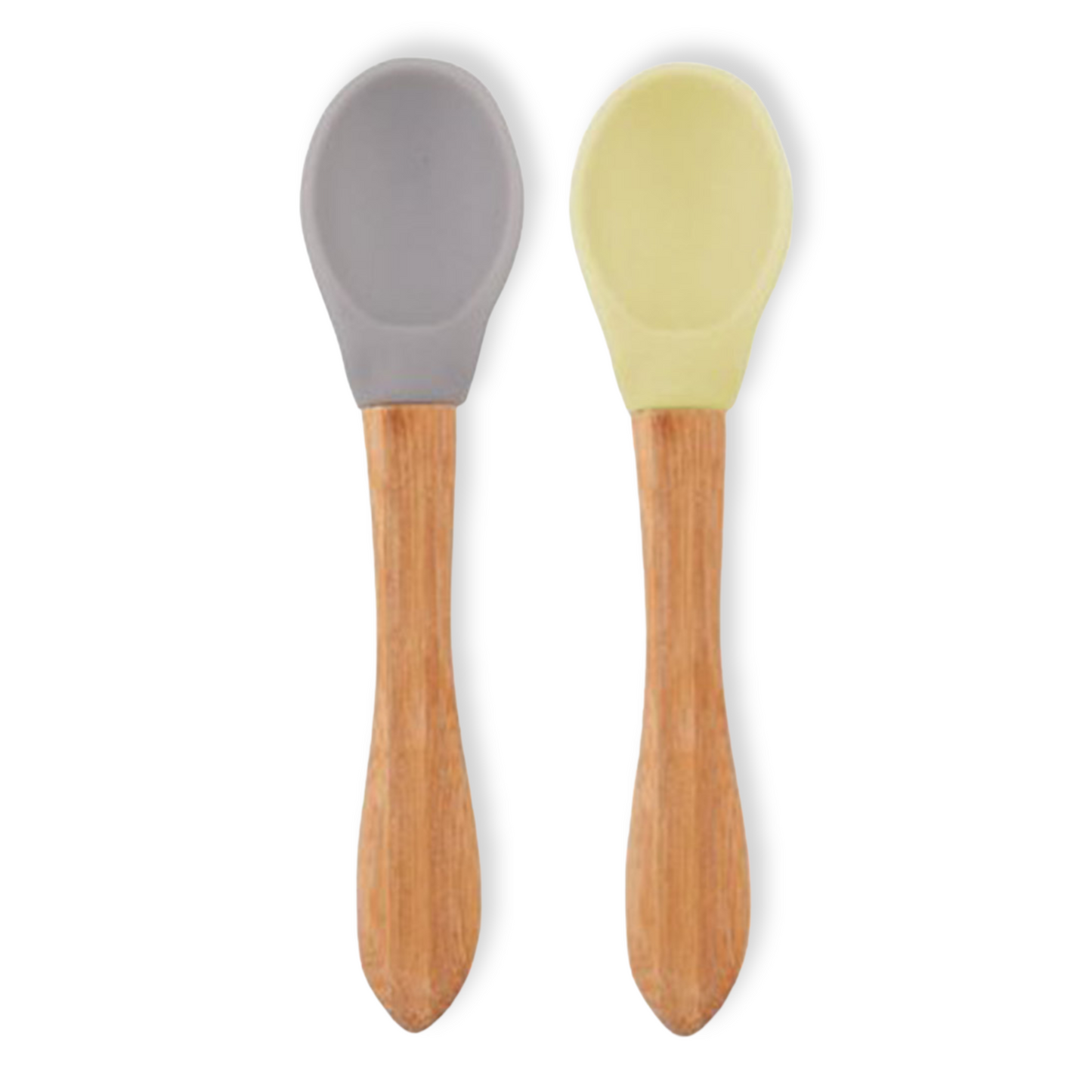 Silicone Spoon with Wooden Handles (2pcs)