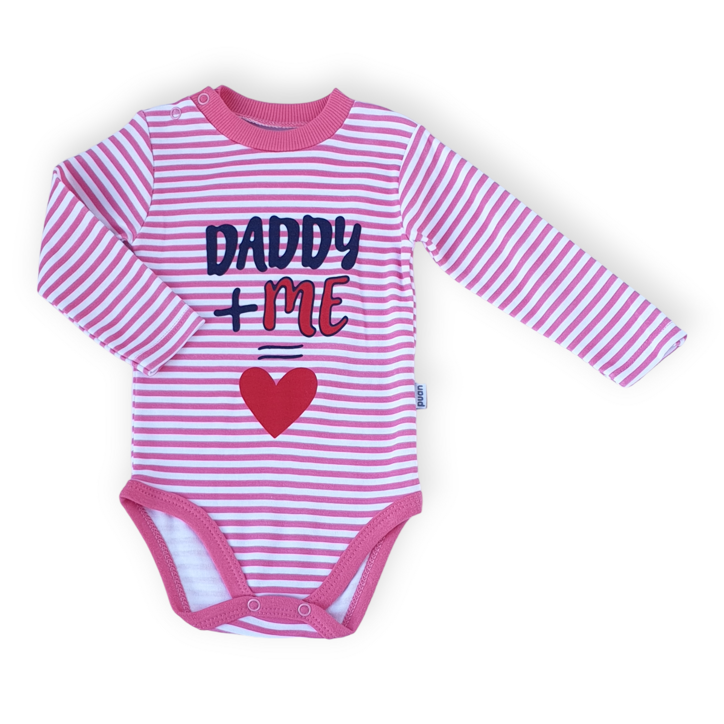 Daddy and Me Dark Pink Body-Body, Bodysuit, Catgirl, Creeper, Dad, Daddy, Dark Pink, Girl, Long sleeve, Love, Me, Onesie, Pink, SS23, Stripes-Puan Baby-[Too Twee]-[Tootwee]-[baby]-[newborn]-[clothes]-[essentials]-[toys]-[Lebanon]
