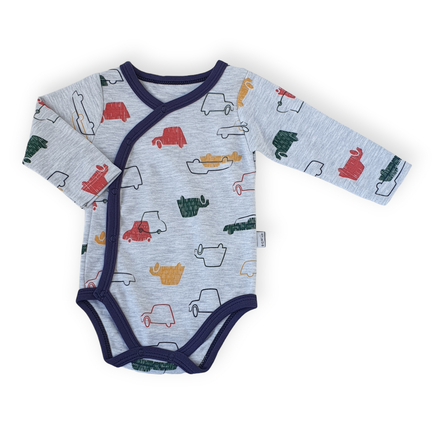 Grey Body with Cars-Body, Bodysuit, Boy, Catboy, Creeper, Dad, Daddy, Light Pink, Long sleeve, Love, Me, Onesie, Pink, SS23, Stripes-Puan Baby-[Too Twee]-[Tootwee]-[baby]-[newborn]-[clothes]-[essentials]-[toys]-[Lebanon]