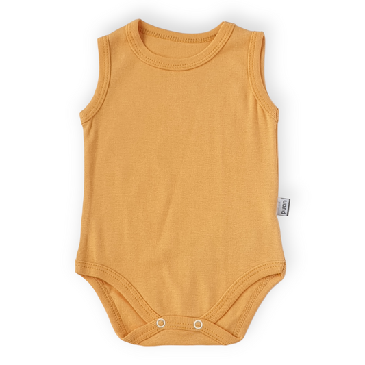 Basic Dark Yellow Sleeveless Body-Body, Bodysuit, Boy, Catboy, Catgirl, Creeper, Dark Yellow, Girl, Onesie, Plain, Sleeveless, SS23, Yellow-Puan Baby-[Too Twee]-[Tootwee]-[baby]-[newborn]-[clothes]-[essentials]-[toys]-[Lebanon]