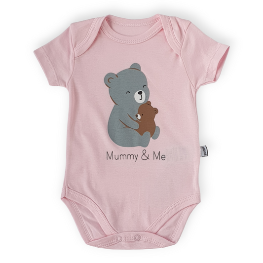 Mama and Me Pink Body-Bear, Body, Bodysuit, Catgirl, Creeper, Girl, Mama, Mom, Onesie, Pink, Short Sleeve, SS23-Puan Baby-[Too Twee]-[Tootwee]-[baby]-[newborn]-[clothes]-[essentials]-[toys]-[Lebanon]