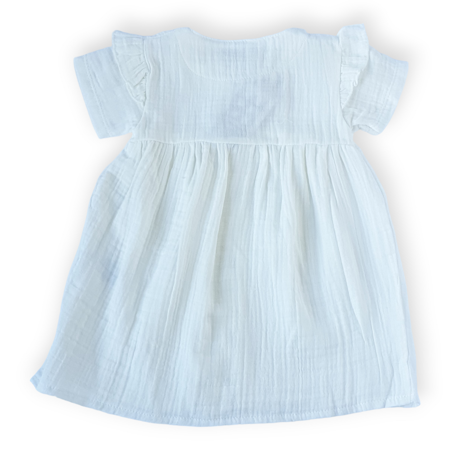 Off-White Summer Dress-Catgirl, Dress, Girl, Off-white, Short sleeve, SS23, Summer-Puan Baby-[Too Twee]-[Tootwee]-[baby]-[newborn]-[clothes]-[essentials]-[toys]-[Lebanon]