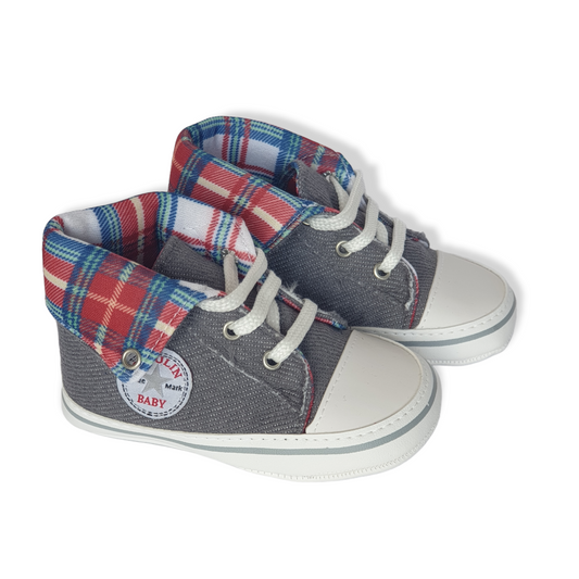 Grey Sneakers Baby Shoes-Baby shoe, Boots, catshoes, catunisex, Grey, Shoe, Shoes, Sneakers-Papulin-[Too Twee]-[Tootwee]-[baby]-[newborn]-[clothes]-[essentials]-[toys]-[Lebanon]