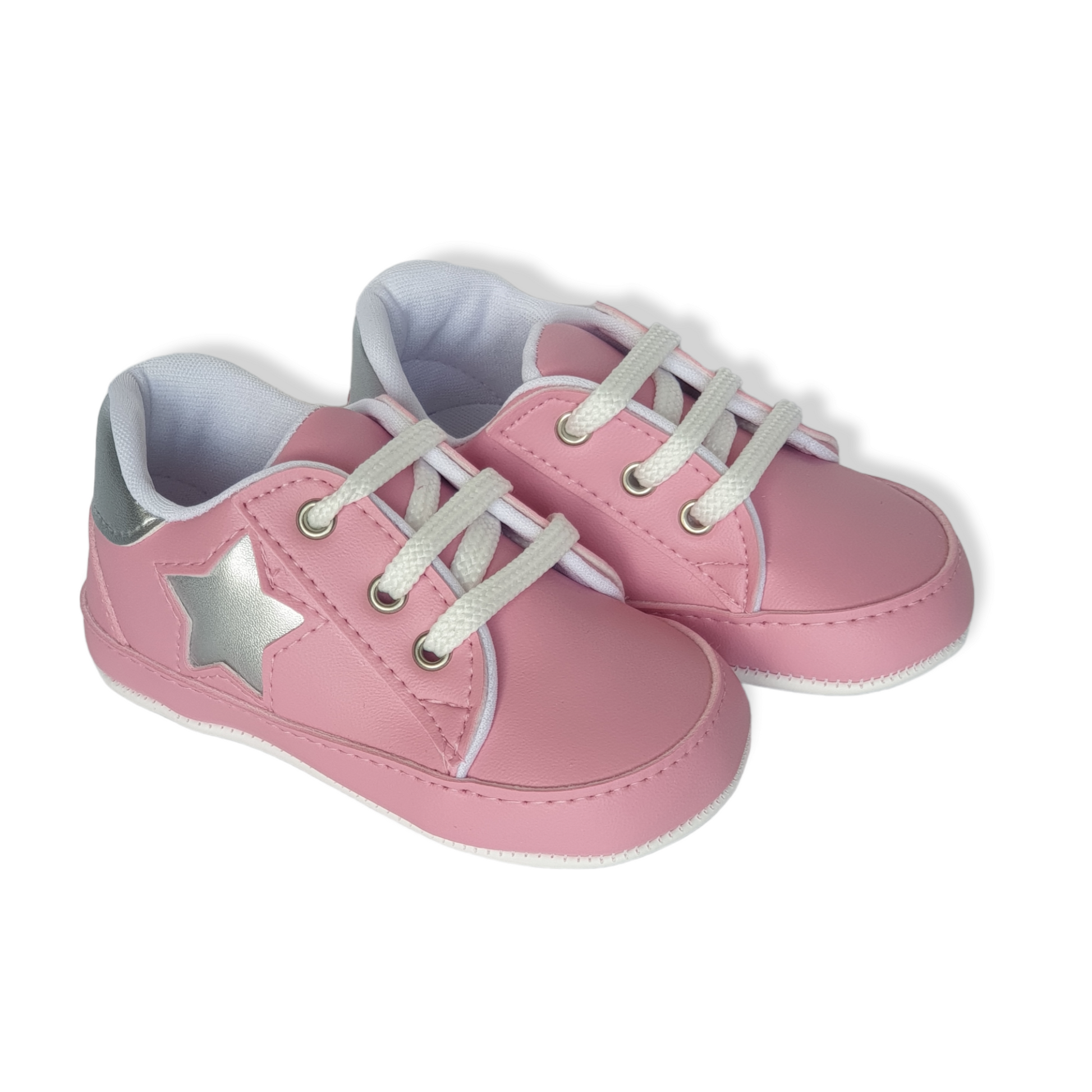 Star Pink Sport Baby Shoes-Baby shoe, Boots, catgirl, catshoes, Pink, Shoe, Shoes, Silver, Sneakers, Sport, Star-Papulin-[Too Twee]-[Tootwee]-[baby]-[newborn]-[clothes]-[essentials]-[toys]-[Lebanon]