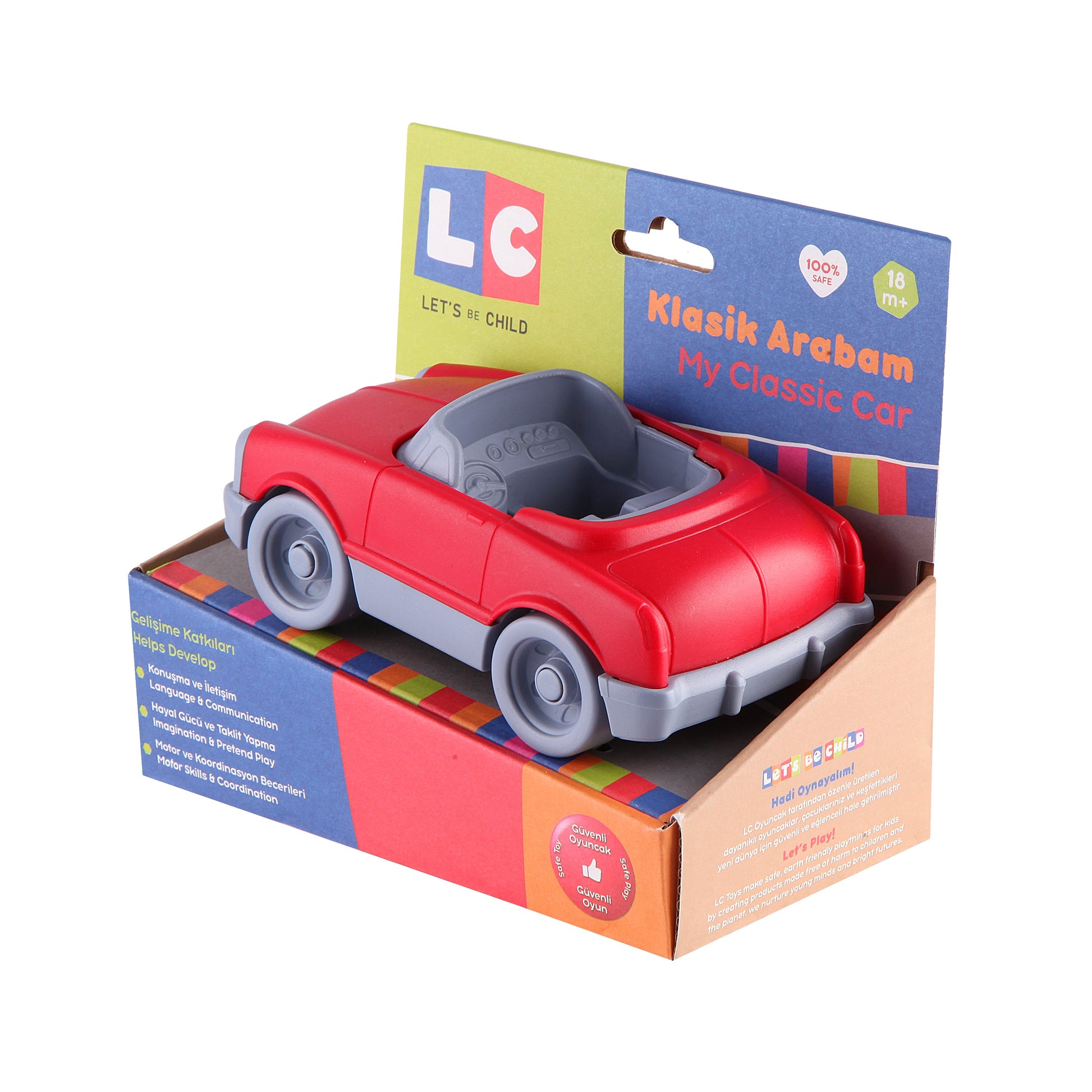 Red Classic Car-Car, catveh, Classic, Communication, Coordination, Imagination, Language, Motor, Pretend, Red, Skills, Toy, Wheels-Let's Be Child-[Too Twee]-[Tootwee]-[baby]-[newborn]-[clothes]-[essentials]-[toys]-[Lebanon]