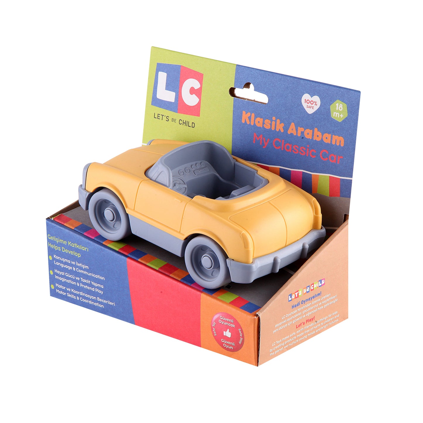 Yellow Classic Car-Car, catveh, Classic, Communication, Coordination, Imagination, Language, Motor, Pretend, Skills, Toy, Wheels, Yellow-Let's Be Child-[Too Twee]-[Tootwee]-[baby]-[newborn]-[clothes]-[essentials]-[toys]-[Lebanon]