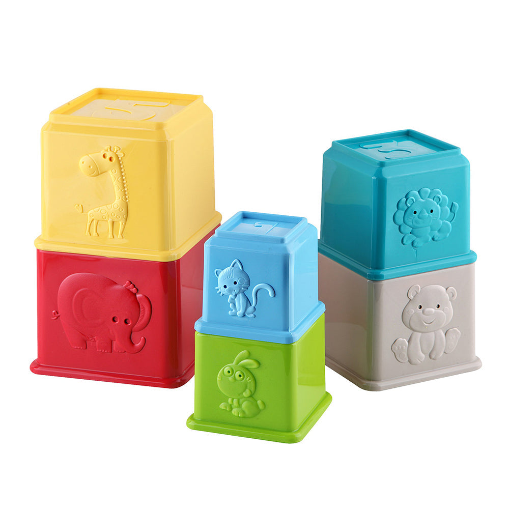 Zoo Stacking Cups-Blocks, Build, catedu, Communication, Coordination, Cups, Imagination, Language, Motor, Pretend, Skills, Stack, Tower-Let's Be Child-[Too Twee]-[Tootwee]-[baby]-[newborn]-[clothes]-[essentials]-[toys]-[Lebanon]