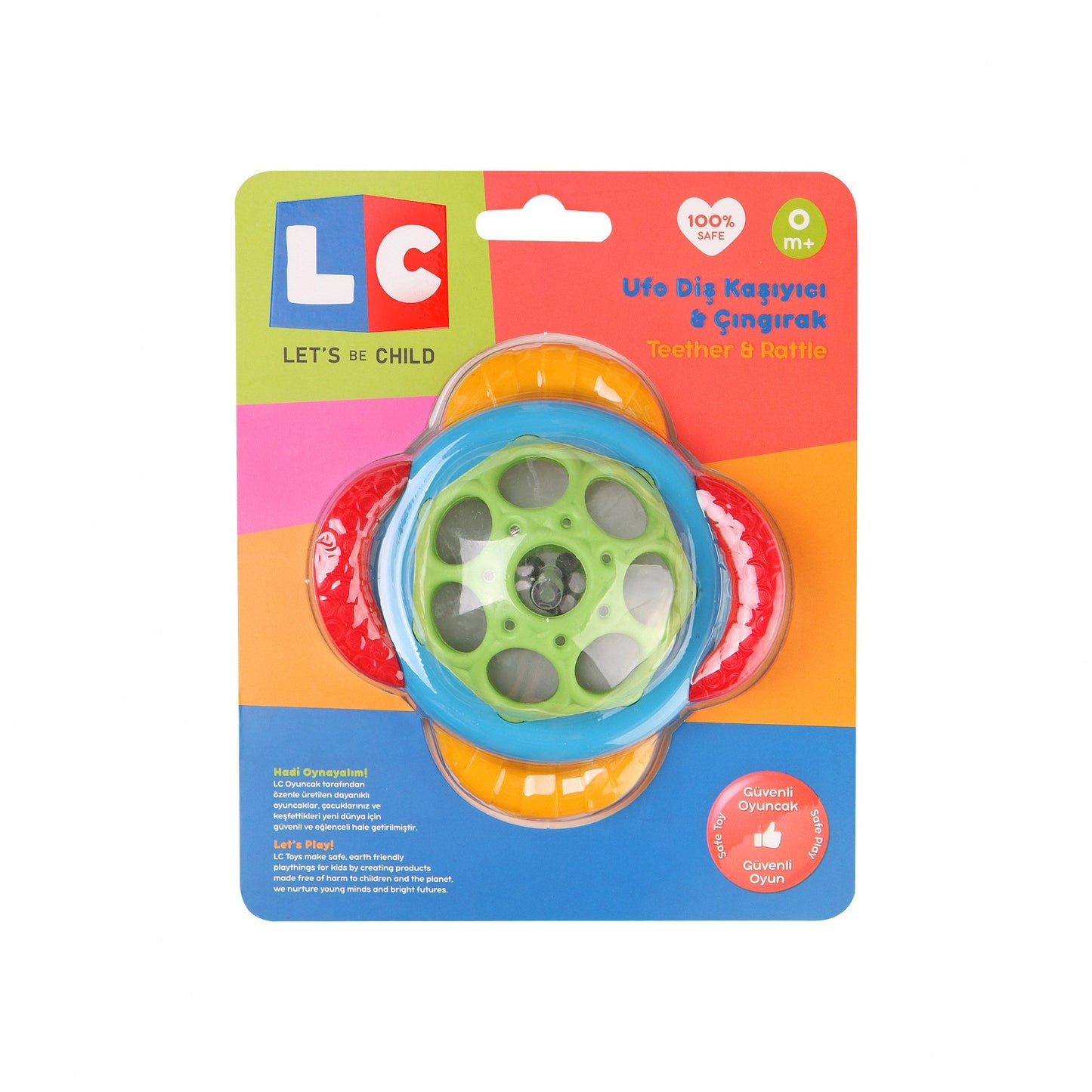 UFO Teether and Rattle Ball-Ball, catrat, catteether, Colors, Coordination, Hard, Hear, Play, Rattle, Sense, Skills, Soft, Sound, Touch-Let's Be Child-[Too Twee]-[Tootwee]-[baby]-[newborn]-[clothes]-[essentials]-[toys]-[Lebanon]