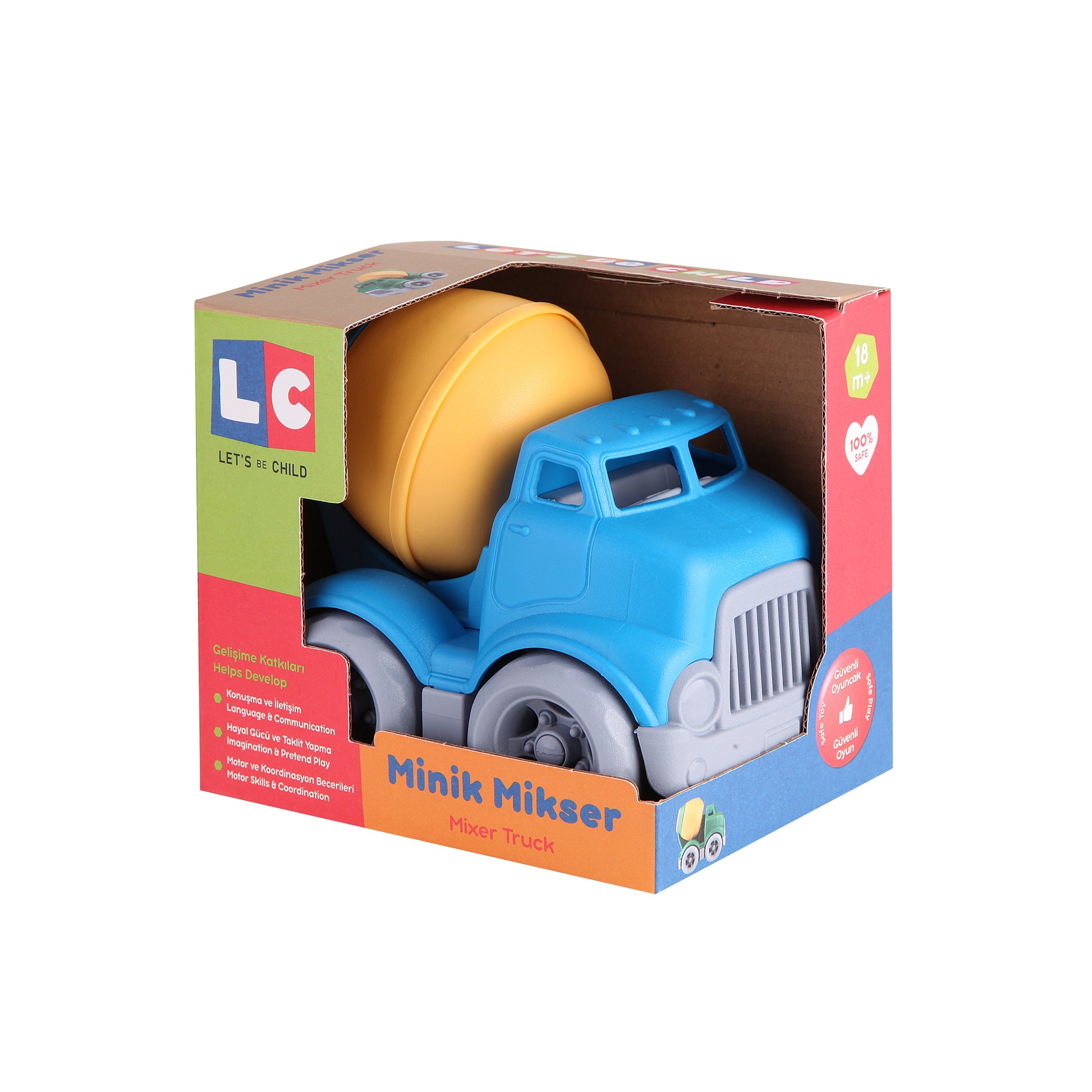 Blue Mini Mixer Truck-Blue, Car, catveh, Communication, Construction, Coordination, Imagination, Language, Mixer, Motor, Pretend, Skills, Toy, Truck, Wheels-Let's Be Child-[Too Twee]-[Tootwee]-[baby]-[newborn]-[clothes]-[essentials]-[toys]-[Lebanon]