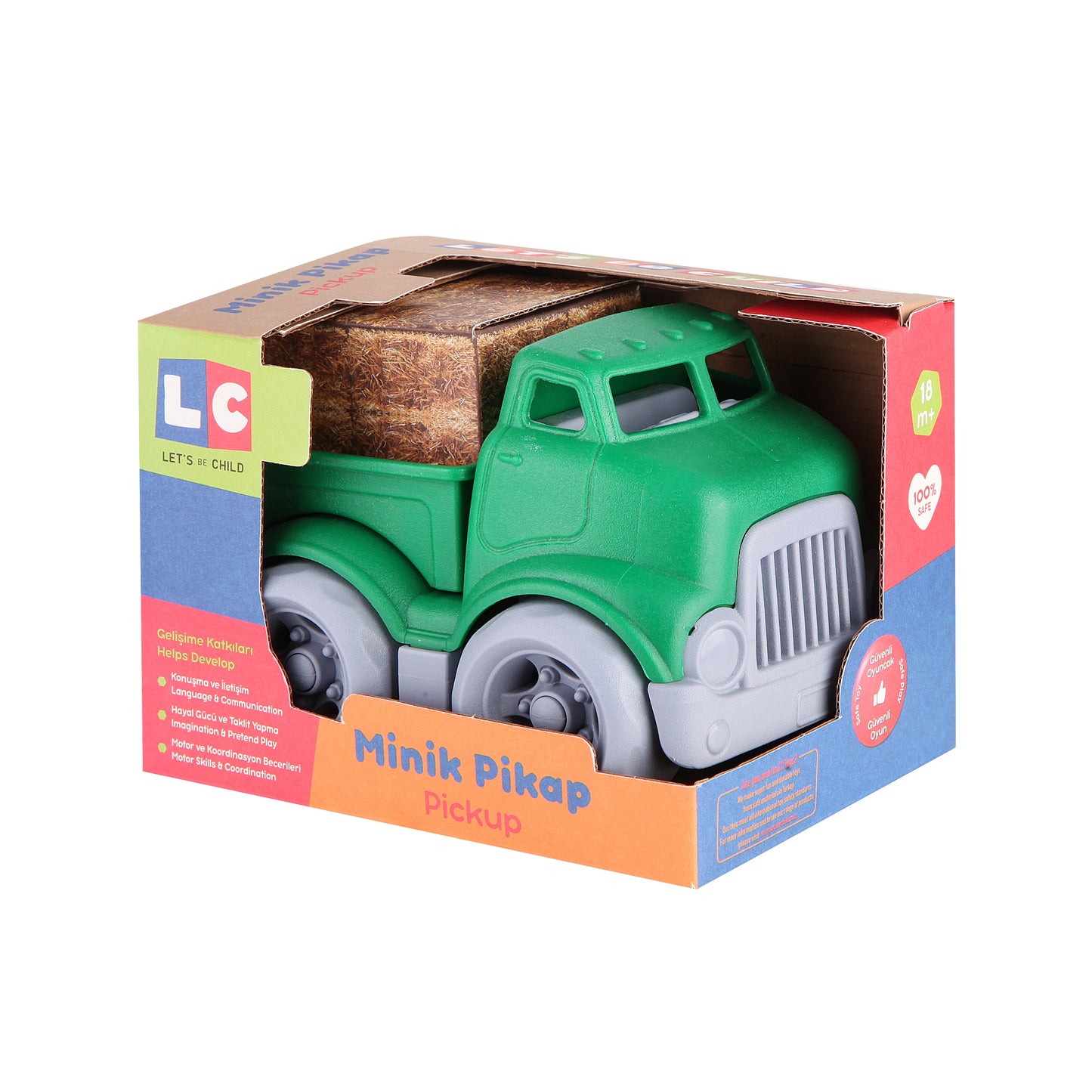 Green Mini Pickup-Car, Communication, Coordination, Green, Imagination, Language, Loader, Motor, Pickup, Pretend, Skills, Toy, Tractor, Truck, Wheels-Let's Be Child-[Too Twee]-[Tootwee]-[baby]-[newborn]-[clothes]-[essentials]-[toys]-[Lebanon]