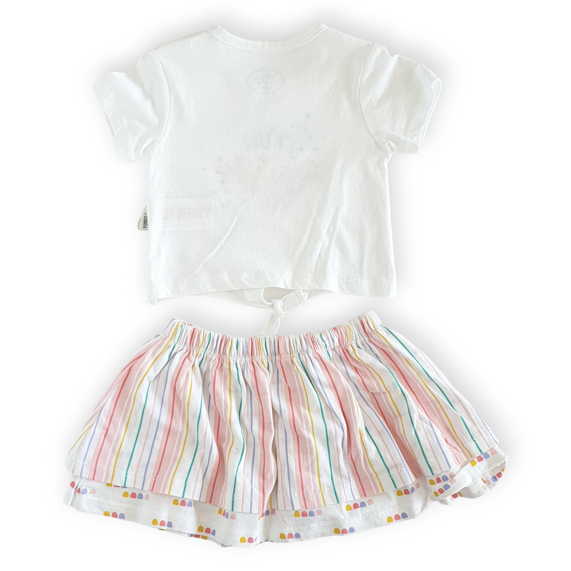 Flamingo Baby Girl Pink Set-Catgirl, Catset2pcs, Flamingo, Girl, Grey, Pink, Set, Short sleeve, Shorts, SS23, Striped, Top-Tongs-[Too Twee]-[Tootwee]-[baby]-[newborn]-[clothes]-[essentials]-[toys]-[Lebanon]