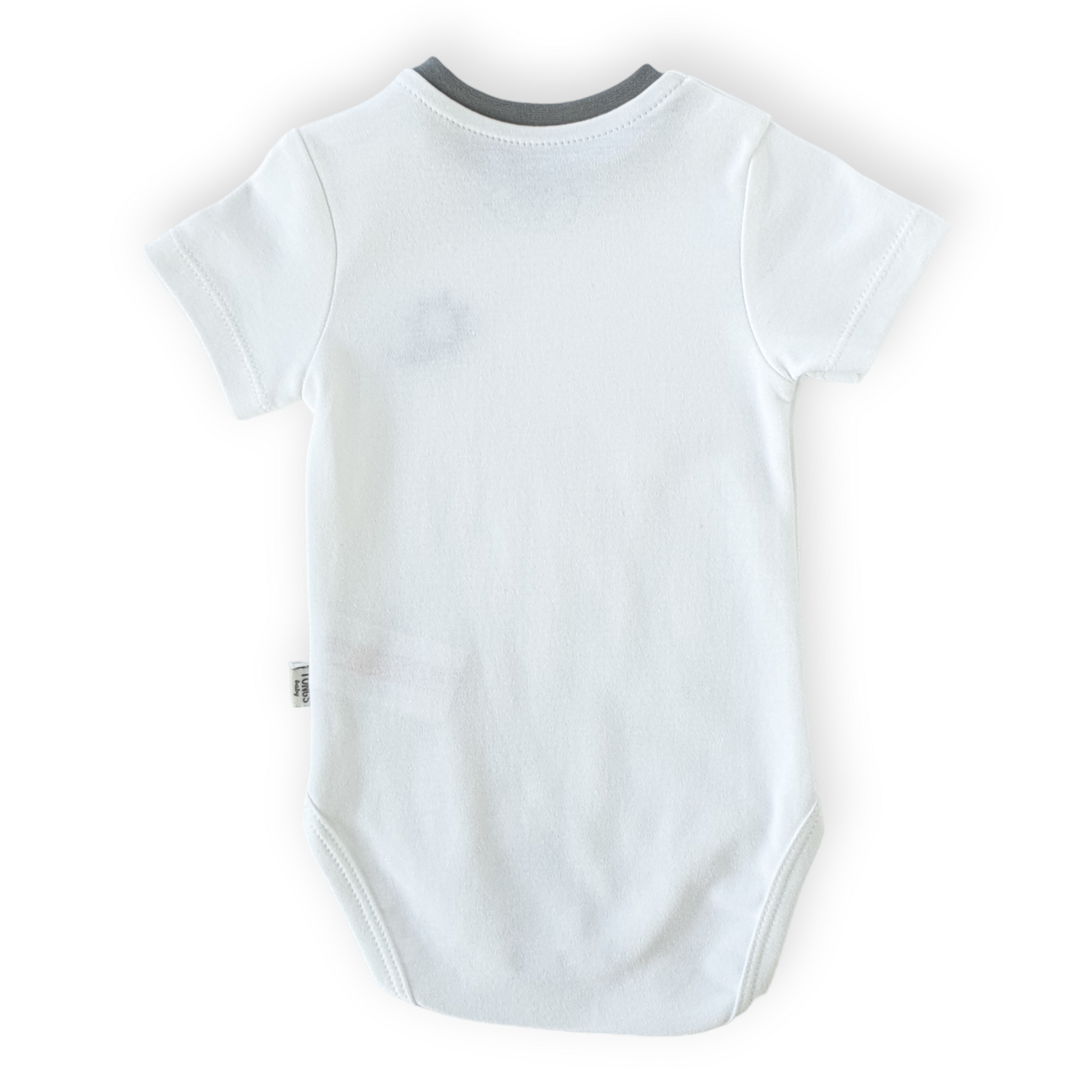 White and Grey Body-Body, Bodysuit, Boy, Catboy, Catgirl, Catunisex, Creeper, Girl, Grey, Onesie, Short sleeve, SS23, White-Tongs-[Too Twee]-[Tootwee]-[baby]-[newborn]-[clothes]-[essentials]-[toys]-[Lebanon]
