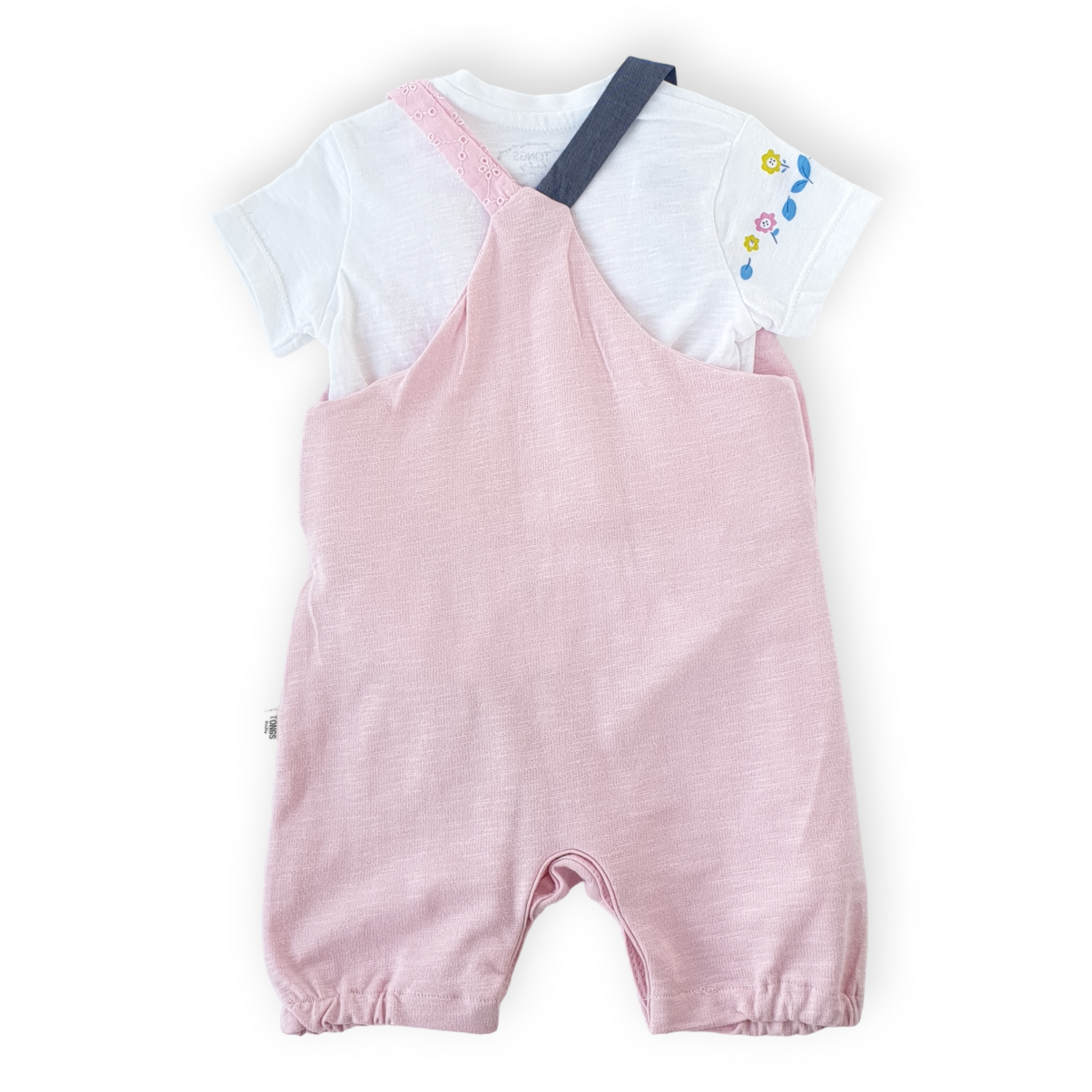 Have a Good Day Salopette-Catgirl, Catset2pcs, Girl, Overall, Pink, Salopette, Shirt, Short sleeve, SS23, White-Tongs-[Too Twee]-[Tootwee]-[baby]-[newborn]-[clothes]-[essentials]-[toys]-[Lebanon]