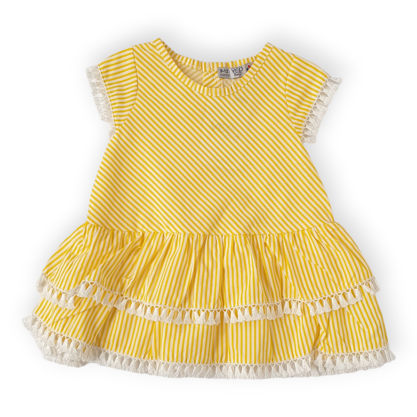Striped Yellow Summer Dress-Catgirl, Dress, Girl, Sleeveless, SS23, Yellow-Veo-[Too Twee]-[Tootwee]-[baby]-[newborn]-[clothes]-[essentials]-[toys]-[Lebanon]